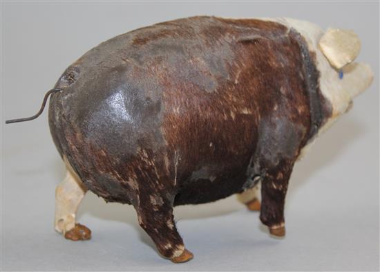 An early 20th century musical pig, probably French, 5.5in.